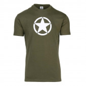  T-shirt met witte ster WWII Military Allied Vehicle Stars