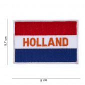 Embleem stof vlag Holland tekst Holland 5,7cm x 9cm