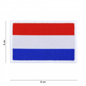 Embleem  stof fijn geweven vlag Nederland  5cm x 8 cm