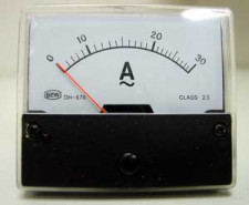Paneelmeter 0-30Amp-wisselstroom