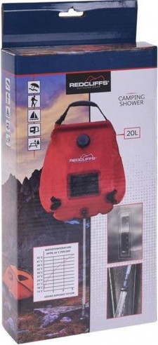 Redcliffs - Campingdouche met thermometer - 20 liter - rood