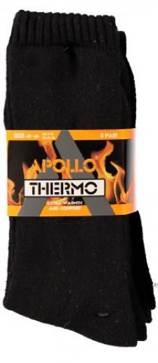 APOLLO 3-Pack - Thermosokken - zwart