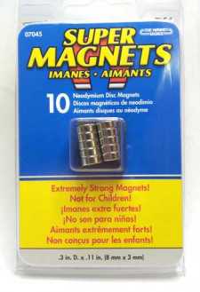 Neodymium magneten 8 x 3 mm.