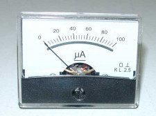 Paneelmeter 0-100uA, DC, 60x46mm