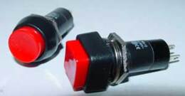Schakelaar moment, druk, rood, 250v 1Amp