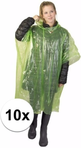 Regenponcho wegwerp per 10 stuks