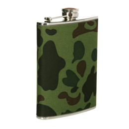 Zakfles, heupfles, drink flacon, platvink 227ml camo