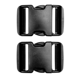 Tactical spare buckle of steek gesp 50mm set 2 st. zwart