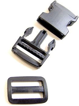 Buckle set steek gesp zwart met glijder