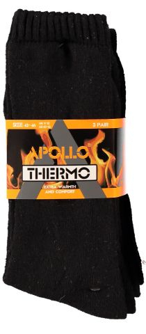 APOLLO 3-Pack - Thermosokken - zwart