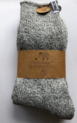 2 Pack - Boru - Wollen Sokken grijs en antra