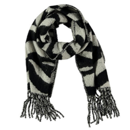 Sarlini sjaal met zebra print grijs