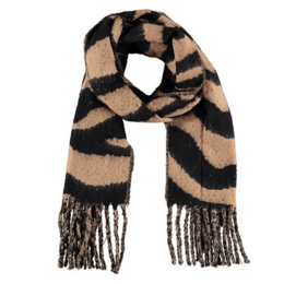 Sarlini sjaal met zebra print camel