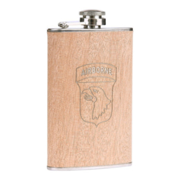 Zakfles 5 ounce/148ml 101st Airborne hout look