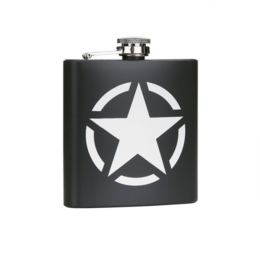 Zakfles 6 ounce/170 ml US Army Star RVS