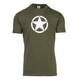 T-shirt met witte ster WWII Military Allied Vehicle Stars