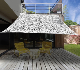 Camouflage schaduwdoek - vierkant zonnezeil - 3x3 m Wit