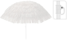 Parasol raffia wit 180 cm verkrijgbaar in wit