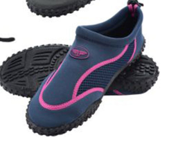Waterschoen dames Blauw met rose bies