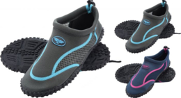 Waterschoen dames grijs met blauwe bies