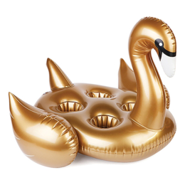 Opblaasbare beker houder opblaasbaar 18 cm zwaan goud of Flamingo rose