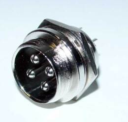 Microfoonplug chassisdeel, 4 polig, male.