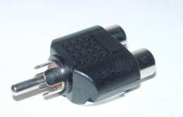 Adapter tulp male naar 2x female