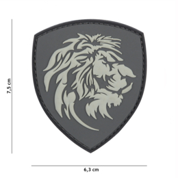 Embleem 3D PVC Nederlandse leeuw grijs #1096