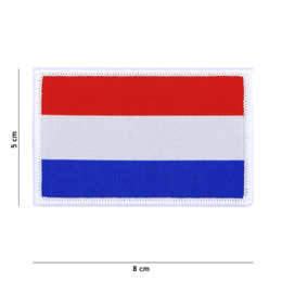 Embleem stof fijn geweven vlag Nederland 5cm x 8 cm