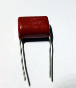 Polypropyleen condensator 0,47uF-630 volt, axiaal