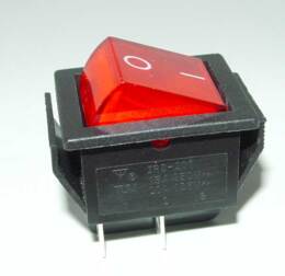 Schakelaar snap-in, 2 x maak, 10Amp. met verlichting