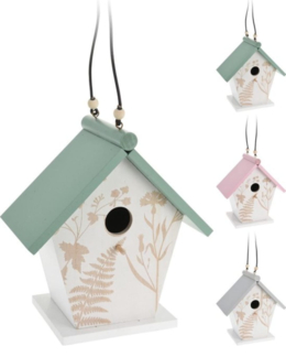 Decoratie vogel huisje pastel
