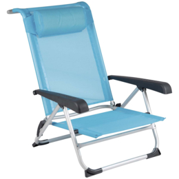 Bo-Camp Strandstoel Saint-tropez - Verstelbaar - Rood OF blauw