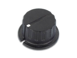 Knop,zwart, (KN356BP) 6mm asdiam.