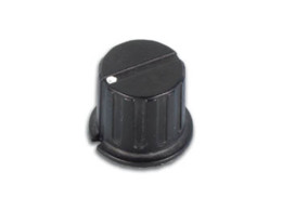 Knop, zwart, (KN246BP) 6mm asdiam.