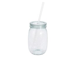 Excellent Houseware drinkglas met rietje