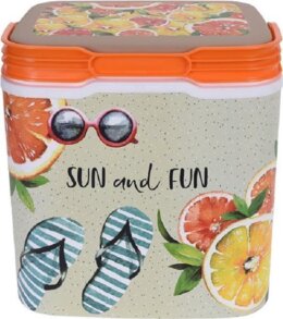 Koelbox Sun and fun 29 liter - Koelbox met zomerse print beige