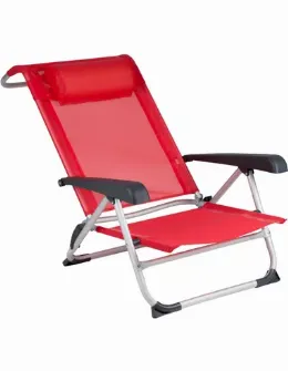 Bo-Camp Strandstoel Saint-tropez - Verstelbaar - Rood OF blauw