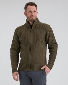 Life Line Vest Leendert groen gebreid en gevoerd