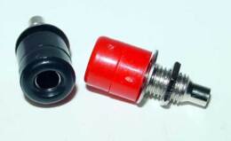 banaanstekker bussen, 4mm, rood of zwart