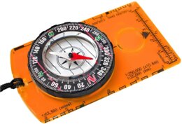Plaatkompas - Kaartkompas - Kompas met Liniaal en Vergrootglas - Waterdicht - Oranje