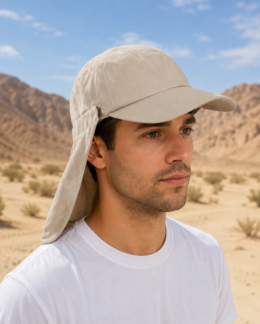 SAFARI DESERT of LEGIONAIR CAP MET AFNEEMBARE NEKBESCHERMING