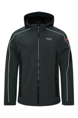 Nordberg Ole soft shell heren winterjas groen met afneembare capuchon