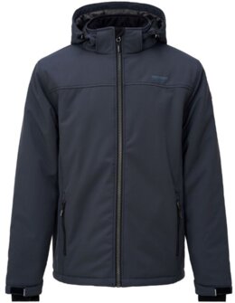 Nordberg softshell heren jas Sjurd navy gevoerd  met afneembare capuchon