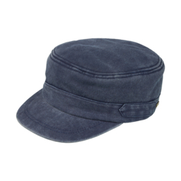 Fiebig Armycap van gewassen katoen met oorkleppen
