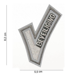 Beveiliging embleem v van stof