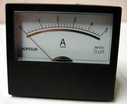 Paneelmeter 0-5 Amp-gelijkstroom