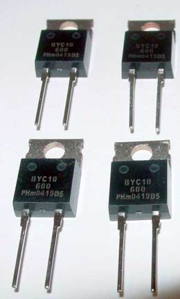 Ultra snelle diode BYC10-600 4 stuks.