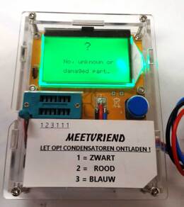 Behuizing voor de componenten tester.